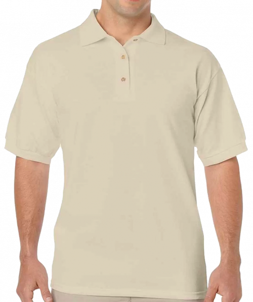 mens gildan polo shirt sand colour
