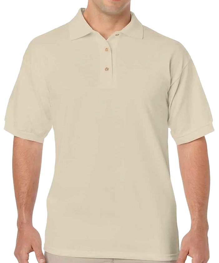 mens gildan polo shirt sand colour