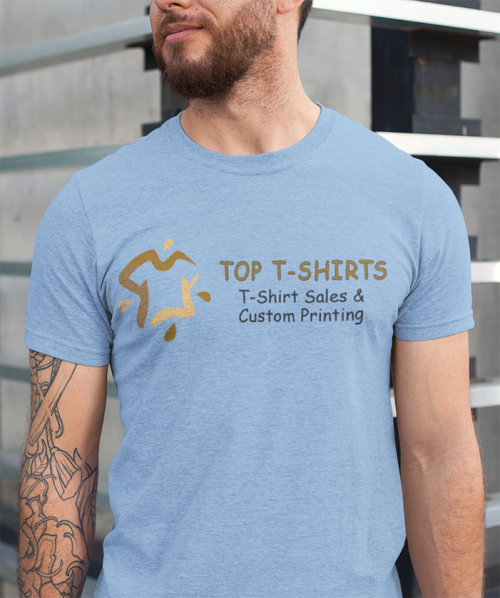 Fruit Of The Loom Sky Blue T Shirt Printed