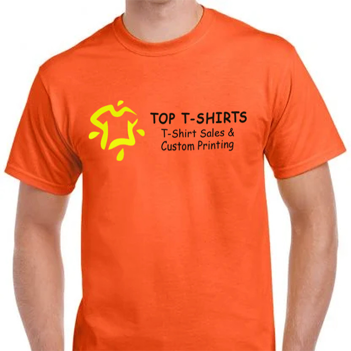 Orange T-Shirt printed 2 colours
